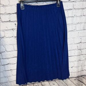 Women’s royal blue faux suede pleated skirt by Zara. Size medium